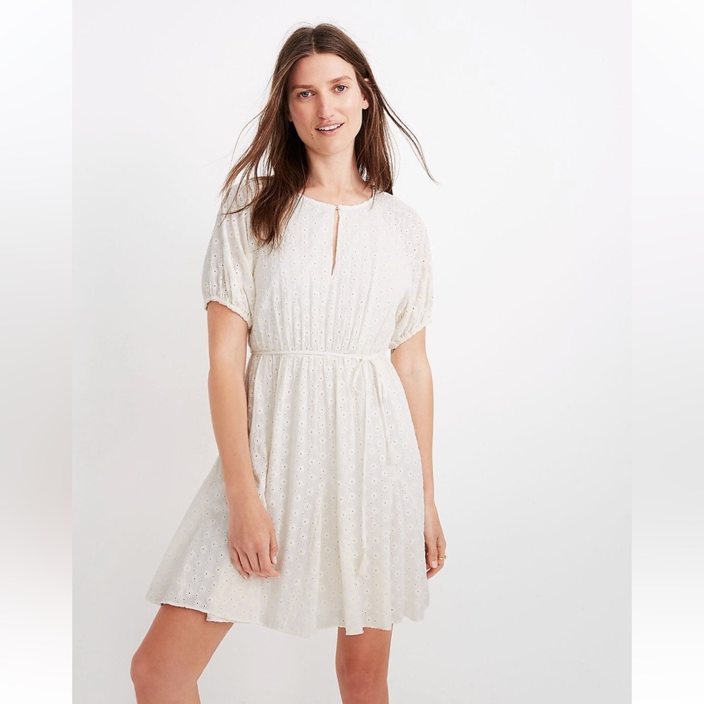 Madewell cream eyelet dress